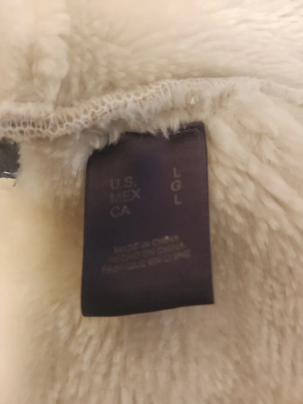 Liz Claiborne Cream Teddy Zip Front Hooded Jacket